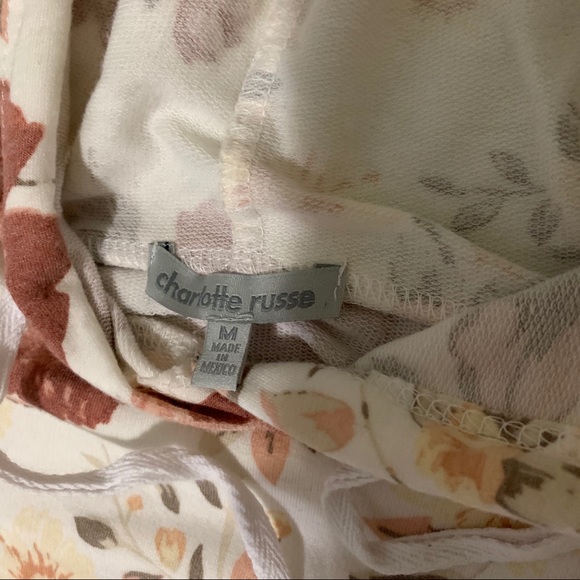 Charlotte Russe floral crop top hoodie - Picture 3 of 3